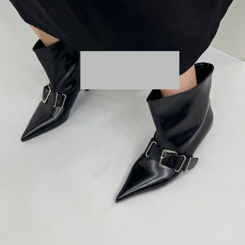 Women Shoes Luxury Brand - Botki damskie na obcasie ze szpiczastym