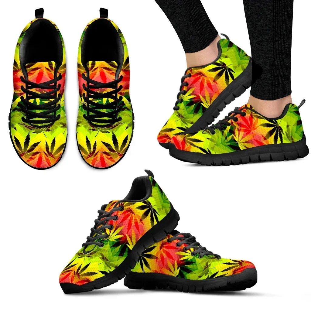 Women Shoes Luxury Brand - Luksusowe damskie sneakersy z motywem liści