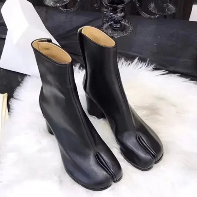 Women Shoes Luxury Brand - Luksusowe skórzane botki Tabi damskie, modne