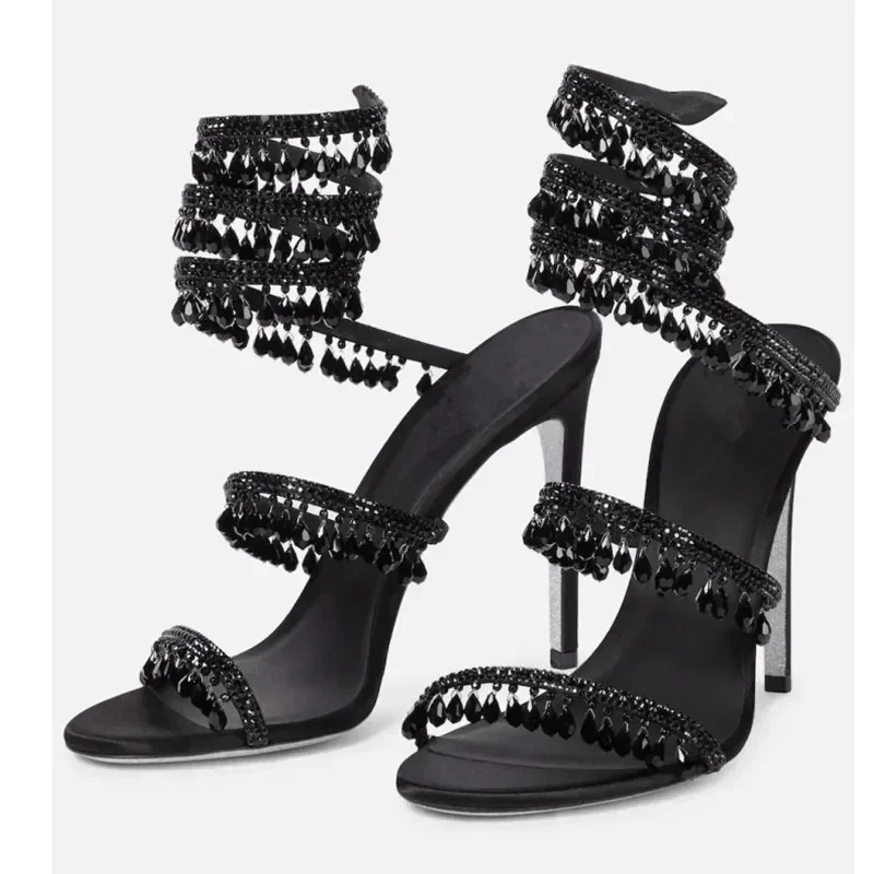 Women'S Shoes Large - Damskie sandały z wodnymi diamentami, modne,