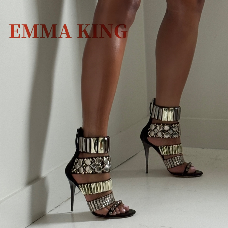 Czarne zdobione sandały na pas – Gladiator Sandal Women recenzja i cena