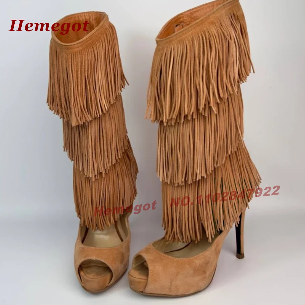 Sandały-kozaki z frędzlami, od – High Knee Heel Boots recenzja i cena