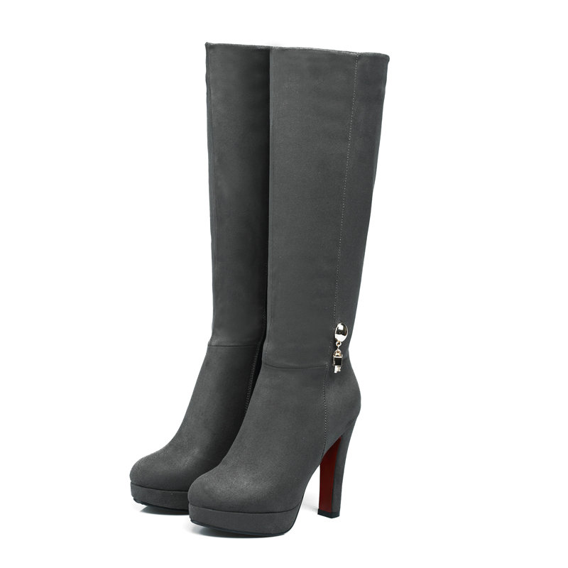 Sztuczny zamsz nubukowy skóra  – High Knee Heel Boots recenzja i cena