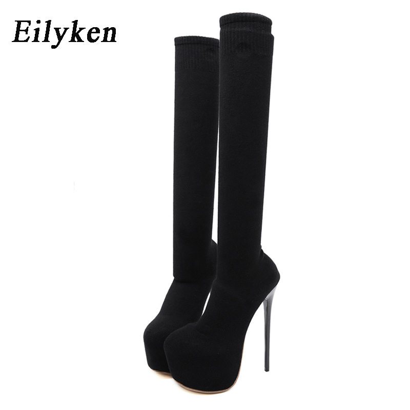Eilyken 17CM Platform Heels Wo – Sock Boot Women recenzja i cena
