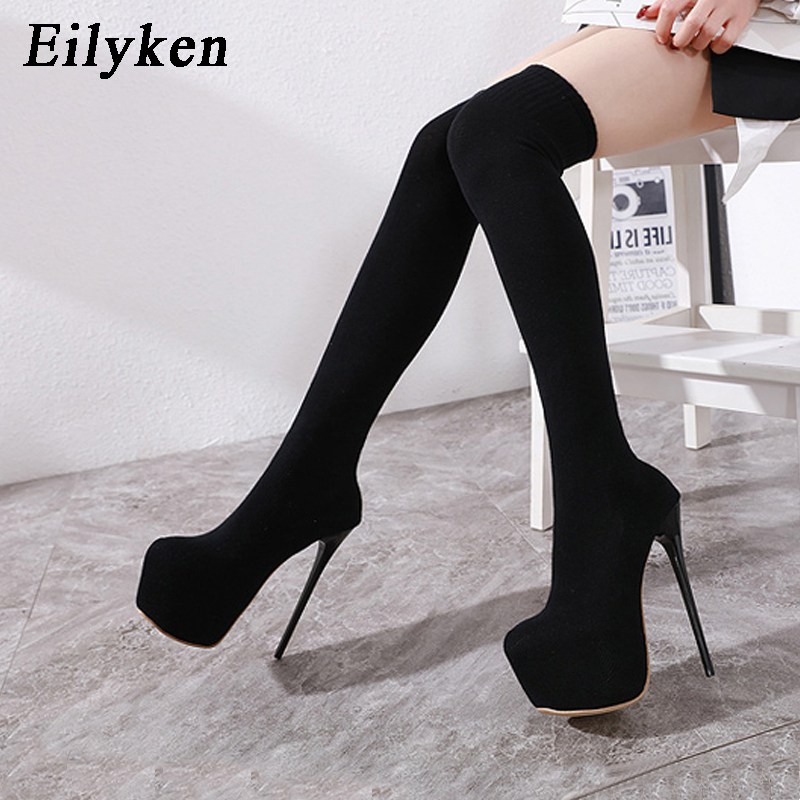 Eilyken 17CM Platform Heels Wo – Sock Boot Women recenzja i cena