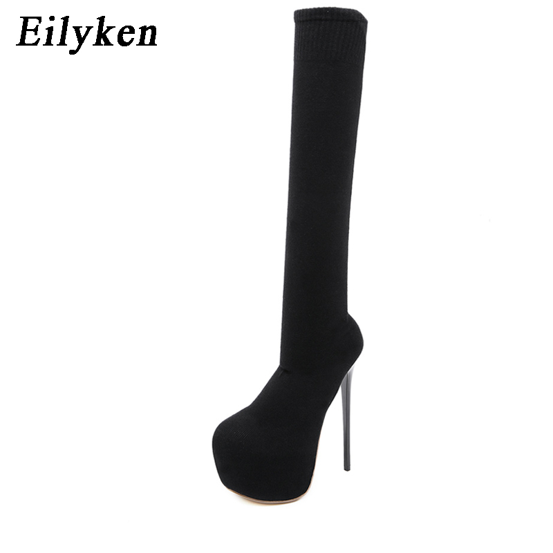 Eilyken 17CM Platform Heels Wo – Sock Boot Women recenzja i cena