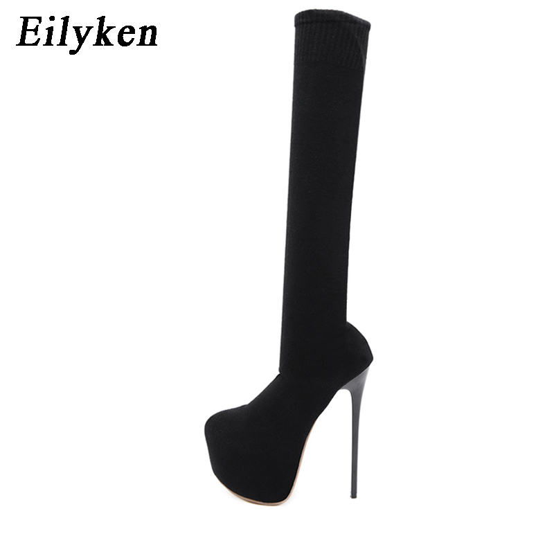 Eilyken 17CM Platform Heels Wo – Sock Boot Women recenzja i cena