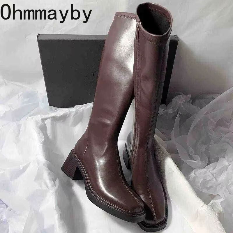 Vintage gruby obcas damskie bu – High Knee Heel Boots recenzja i cena