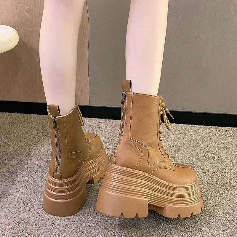 Damskie Botki Gotyckie Skórzan – Women Shoes Luxury Brand recenzja i cena