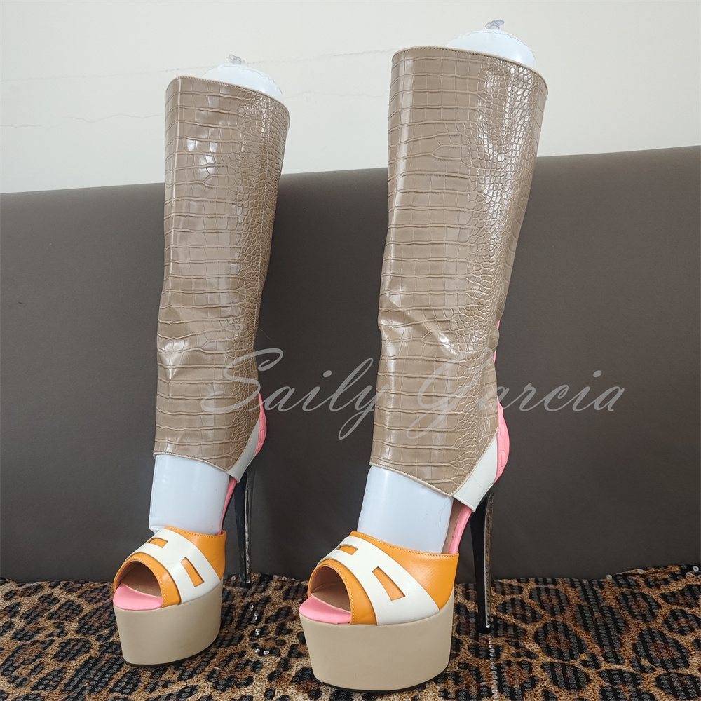 Damskie różowe sandały do kola – High Knee Heel Boots recenzja i cena