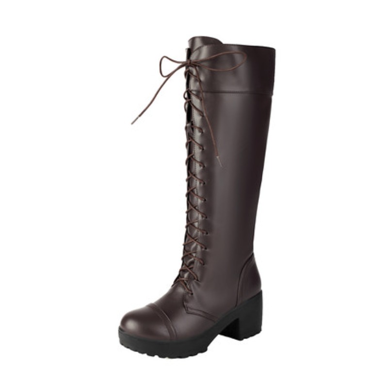 Damskie kozaki do kolan sznuro – High Knee Heel Boots recenzja i cena